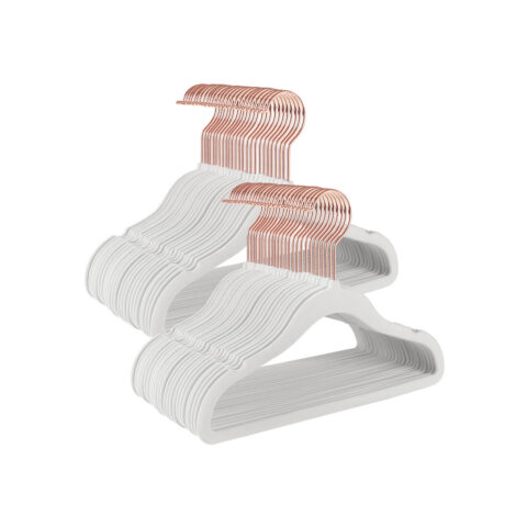 Sametist riidepuud 30×0.5×20.5cm valge Riidepuud