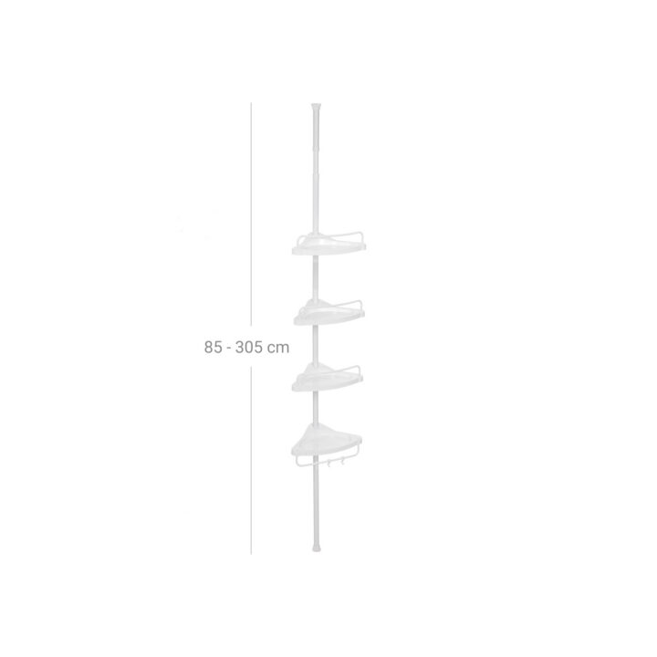 Nurgariiul 35x25x(85-305)cm valge Vannitoariiulid
