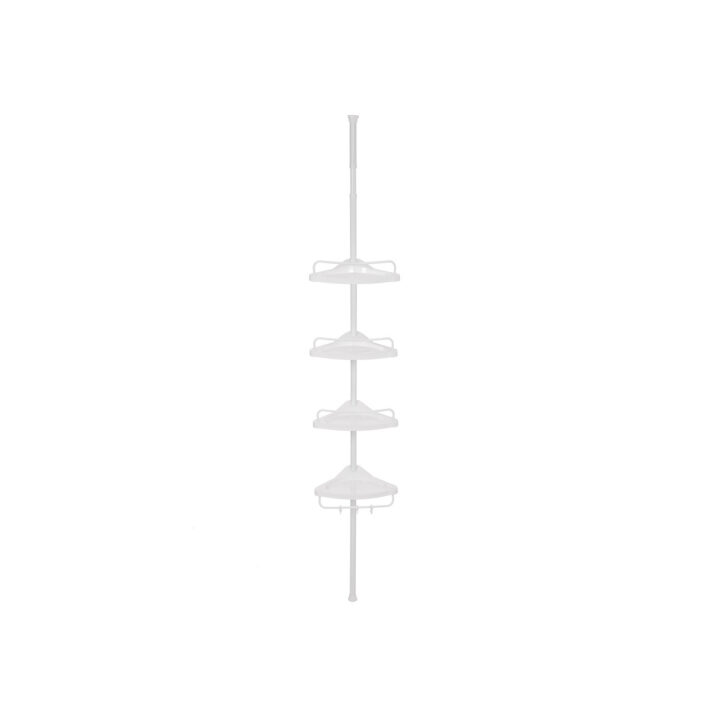 Nurgariiul 35x25x(85-305)cm valge Vannitoariiulid
