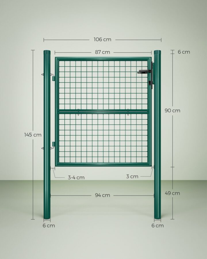 Aiavärav 150x106cm roheline, roheline Aiaväravad ja aiavõrgud