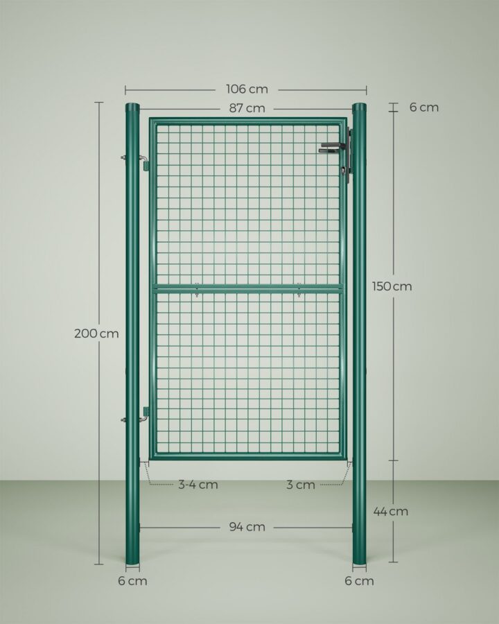 Aiavärav 200x12cm roheline Aiaväravad ja aiavõrgud