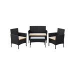 Aiamööbli komplekt 58x49x85cm, 72x42x40cm, 104x49x85cm must, topoloogiline värv Aiamööbli komplektid