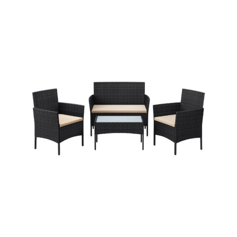 Aiamööbli komplekt 58x49x85cm, 72x42x40cm, 104x49x85cm must, topoloogiline värv Aiamööbli komplektid