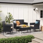 Aiamööbli komplekt 58x49x85cm, 72x42x40cm, 104x49x85cm must, topoloogiline värv Aiamööbli komplektid