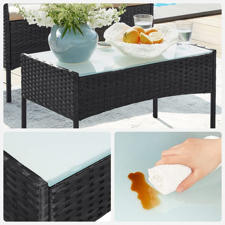 Aiamööbli komplekt 58x49x85cm, 72x42x40cm, 104x49x85cm must, topoloogiline värv Aiamööbli komplektid