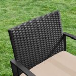 Aiatoolid ja laud 59×57.5x76cm / 42x40x39cm beež, must Aiamööbli komplektid