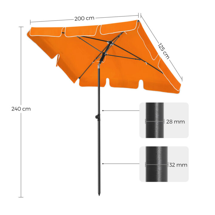 Rannavari 200x125x240cm apelsin Päikesevarjud ja jalad