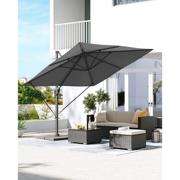 Terrassi päikesevari 300x300cm hall Päikesevarjud ja jalad