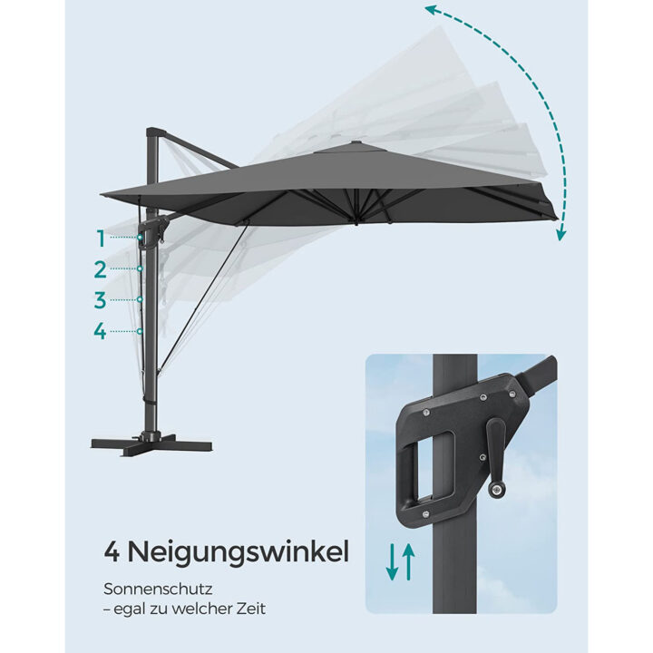 Terrassi päikesevari 300x300cm hall Päikesevarjud ja jalad