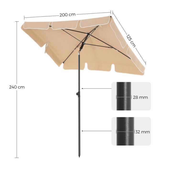 Rannavari 200x125x240cm pruun Päikesevarjud ja jalad