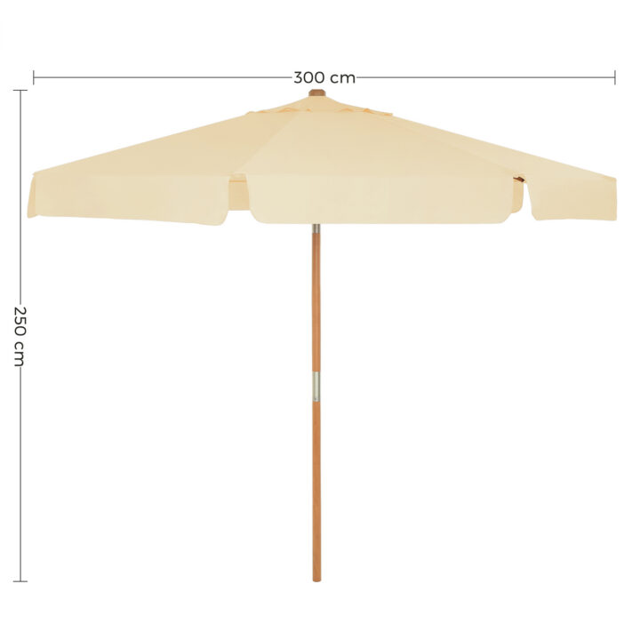 Puidust päikesevari 300x250cm beež Päikesevarjud ja jalad