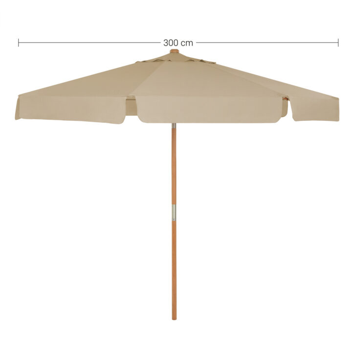 Puidust päikesevari 300x250cm pruun Päikesevarjud ja jalad