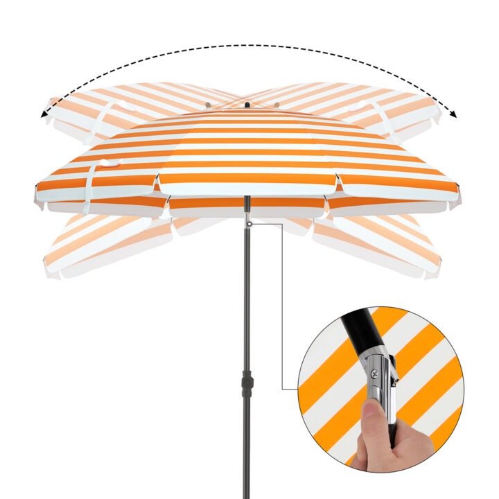 Rannavari 160x206cm oranž, valge Päikesevarjud ja jalad