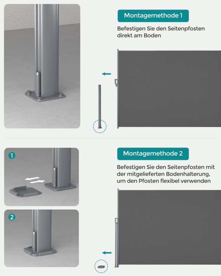 Külgvarikatus 160x400cm hall Varikatused