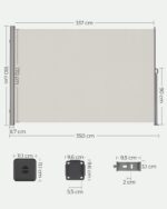 Külgvarikatus 180x350cm hall Varikatused