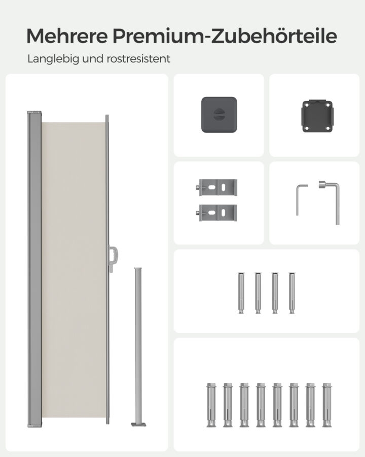 Külgvarikatus 180x350cm hall Varikatused