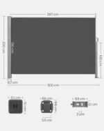Külgvarikatus 200x300cm hall Varikatused