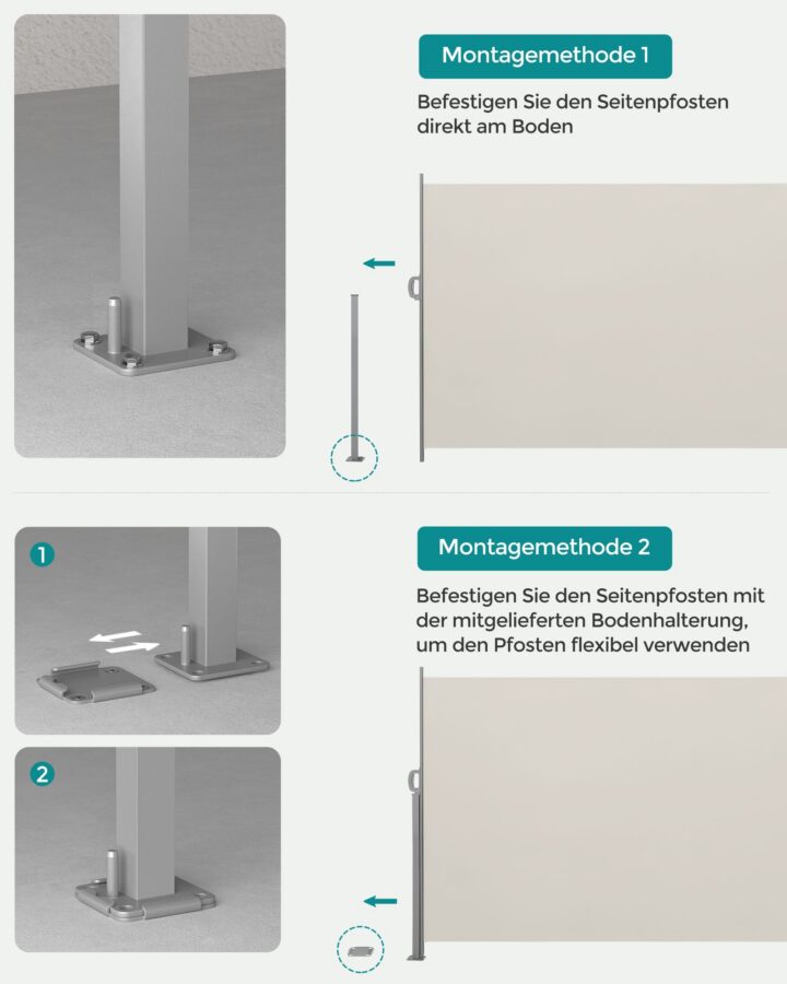 Külgvarikatus 200x350cm hõbe Varikatused