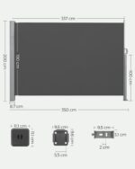 Külgvarikatus 200x350cm hall Varikatused