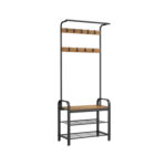 Riiete kuivatustugi 183x72x33.7cm, must, maa soe pruun Riidestanged