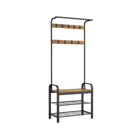 Riiete kuivatustugi 183x72x33.7cm, must, maa soe pruun Riidestanged