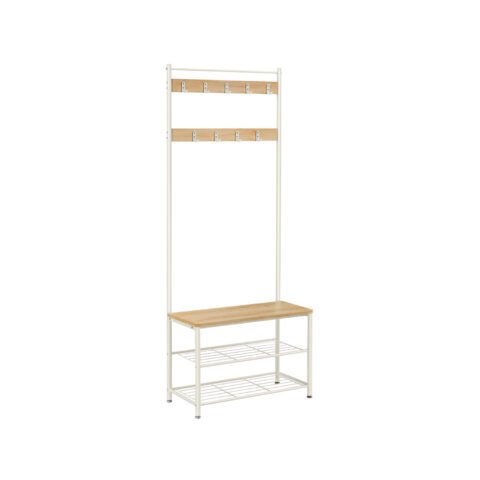Riidestange 70×32.5x175cm, valge, tamme värv Esikupingid