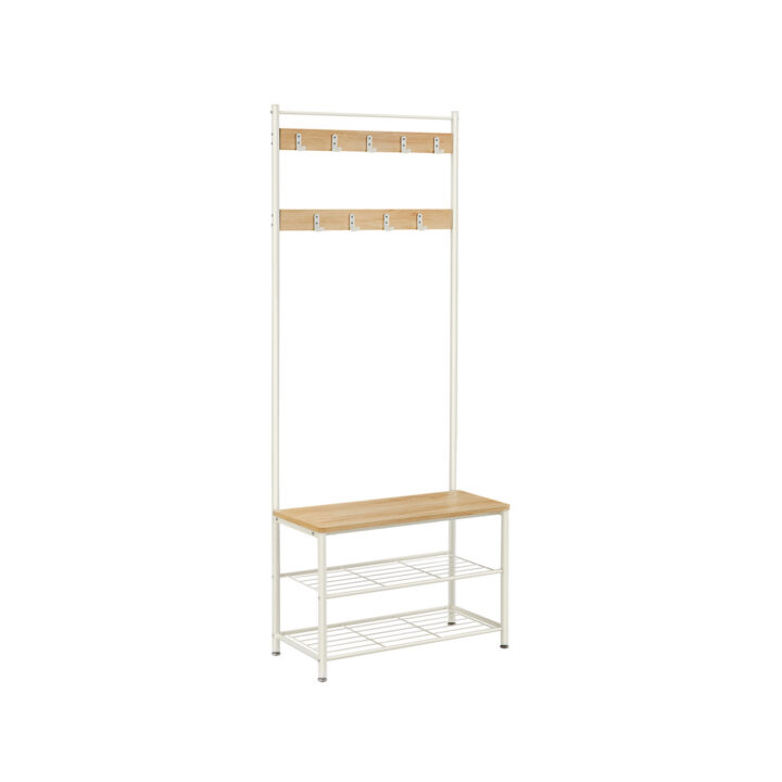 Riidestange 70×32.5x175cm, valge, tamme värv Esikupingid