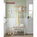 Riidestange 70×32.5x175cm, valge, tamme värv Esikupingid