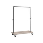 Riidepuu 160×104.5x40cm, must, hele elevandiluu Metallist riidepuud