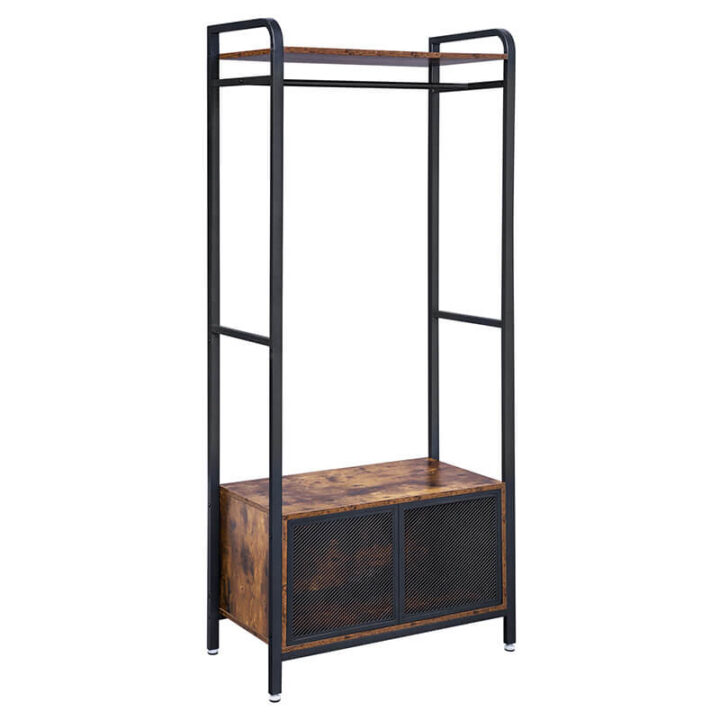 Riidestange 80x40x180cm maalähedane pruun, must Puidust riidepuud