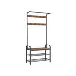 Riidepuu 183x84x33.7cm must, retro värv Riidestanged