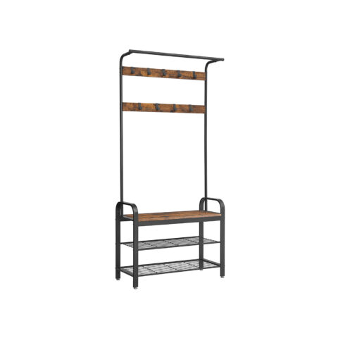 Riidepuu 183x84x33.7cm must, retro värv Riidestanged