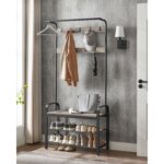 Riidenagi 183x84x33.7cm, must, hele elevandiluu Jalanõuderiiulid