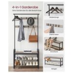 Riidenagi 183x84x33.7cm, must, hele elevandiluu Jalanõuderiiulid