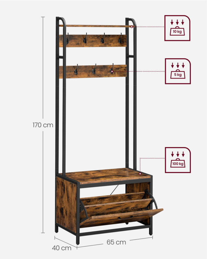 Hallipuu 65x40x170cm Esikupingid