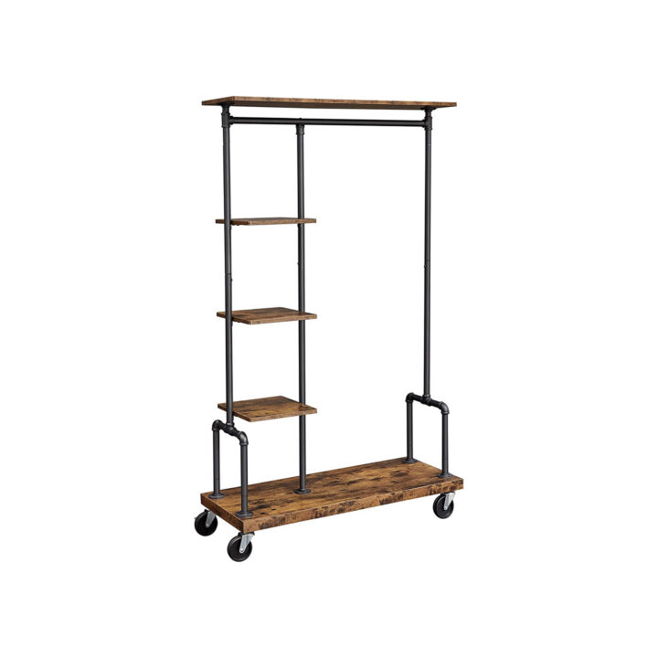 Riidepuu 103.5x40x174.5cm, must, retro värv Riidestanged