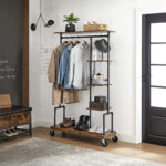 Riidepuu 103.5x40x174.5cm, must, retro värv Riidestanged