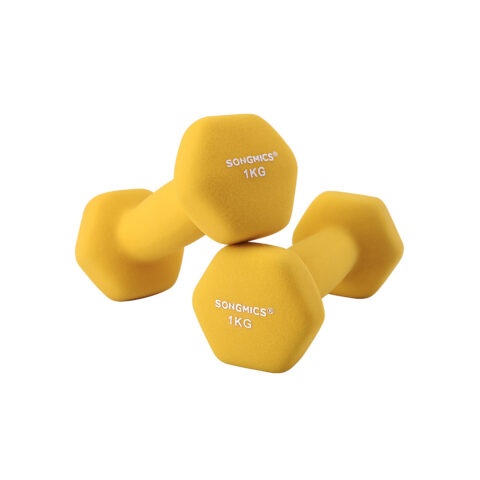 Hantlid 2x1kg 13.5×6.5x6cm kollane,kollane Hantlid ja jõupingid