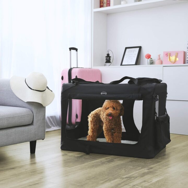 Koerakuut 102.0×69.0x69.0cm must Kasside transportkorvid ja puurid