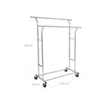 Riidestange (129-169)x55x(148-172)cm hõbe Riidestanged
