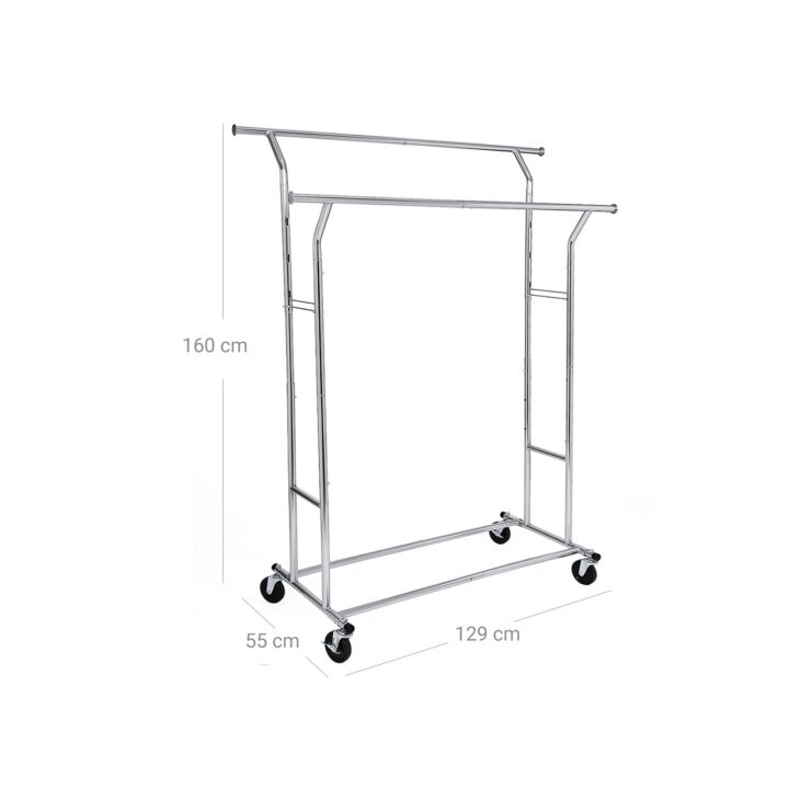 Riidestange (129-169)x55x(148-172)cm hõbe Riidestanged