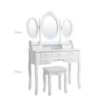 Meigilaud 90x40x146cm valge Meigilauad