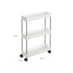 Ratastega riiul 40.1x13x60.6cm valge Köögiriiulid