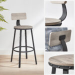 Baaripukk 49.5×49.5x63cm, must, hele elevandiluu Baaripukid ja baaritoolid
