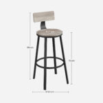 Baaripukk 49.5×49.5x63cm, must, hele elevandiluu Baaripukid ja baaritoolid