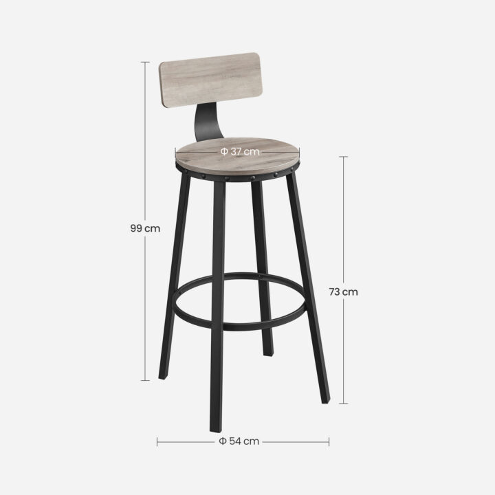 Baaripukk 49.5×49.5x63cm, must, hele elevandiluu Baaripukid ja baaritoolid
