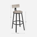 Baaripukk 49.5×49.5x63cm, must, hele elevandiluu Baaripukid ja baaritoolid