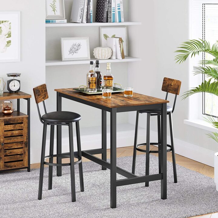 Baaripukid 40.1×44.2×100.5cm maalähedane pruun, must Baaripukid ja baarilauad