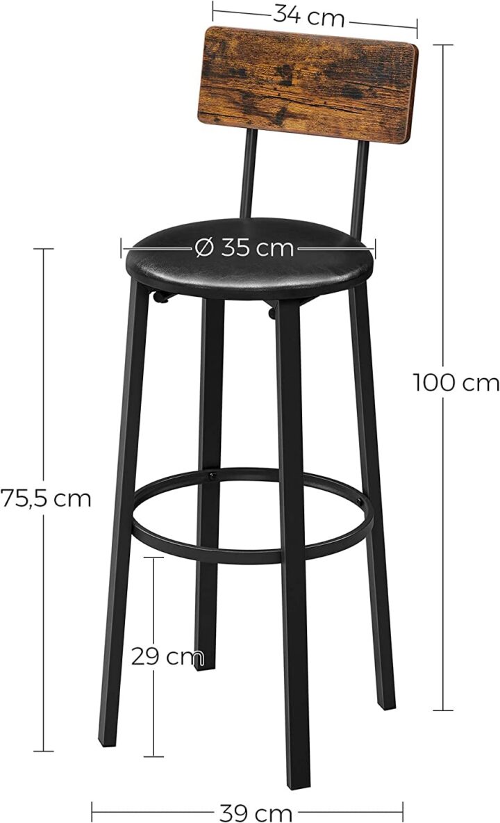 Baaripukid 40.1×44.2×100.5cm maalähedane pruun, must Baaripukid ja baarilauad