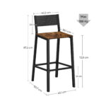 Baaritool 43.1×50.7×97.2cm, must, retro värv Baaripukid ja baaritoolid